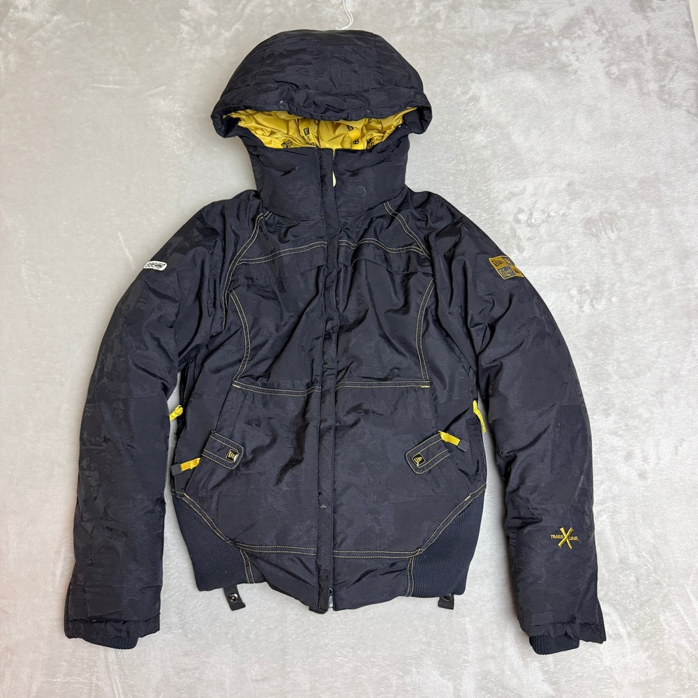 VTG 686 New Era Times Line Down Snowboard Jacket Womens S Black Limited Edition